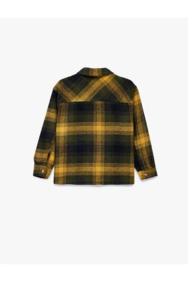 Детская рубашка для мальчиков с длинным рукавом Koton, Mustard Plaid — фото 2