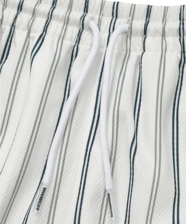 Шорты детские с полоской, Kids stripe mesh shorts, Brownbreath Kids, белый — фото 4