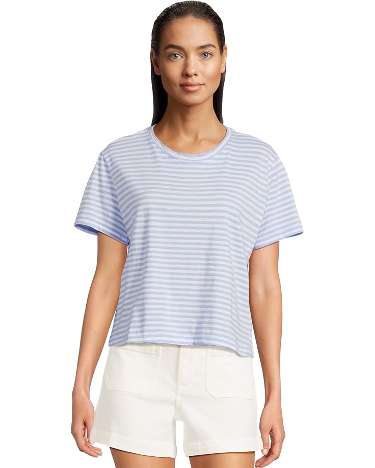 

Футболка Madewell Bella Tee Wts Slub Stripe, цвет Light Pool