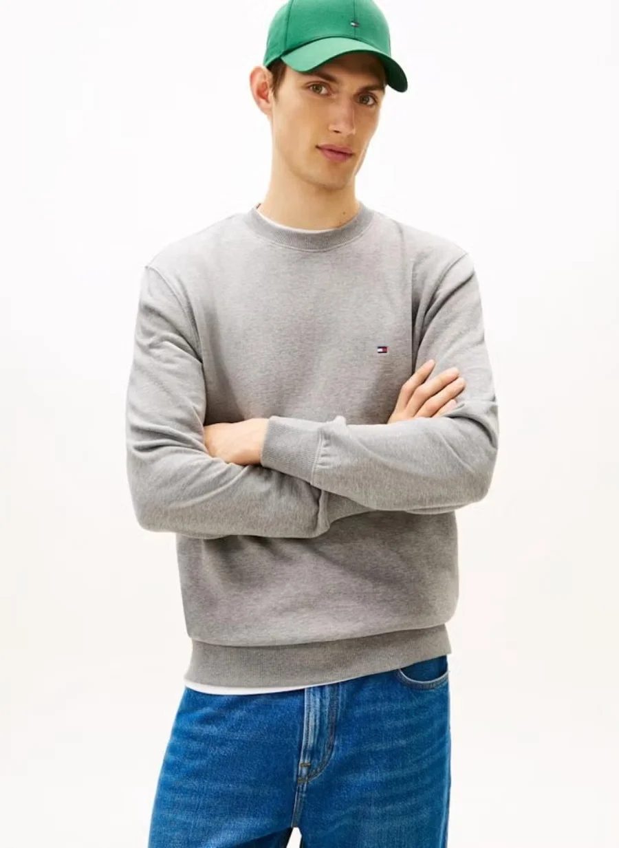 Свитшот Tommy Hilfiger Flag Embroidery, серый