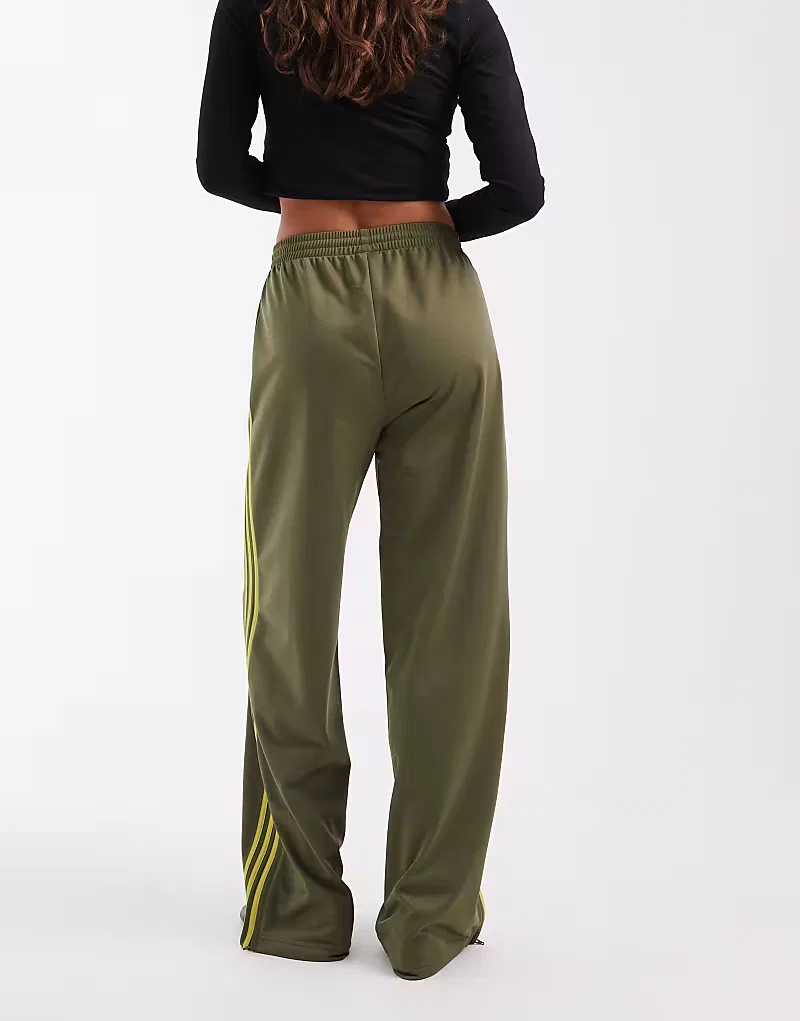 Свободные спортивные брюки Adidas Originals Firebird, оливковый и лаймового — фото 4