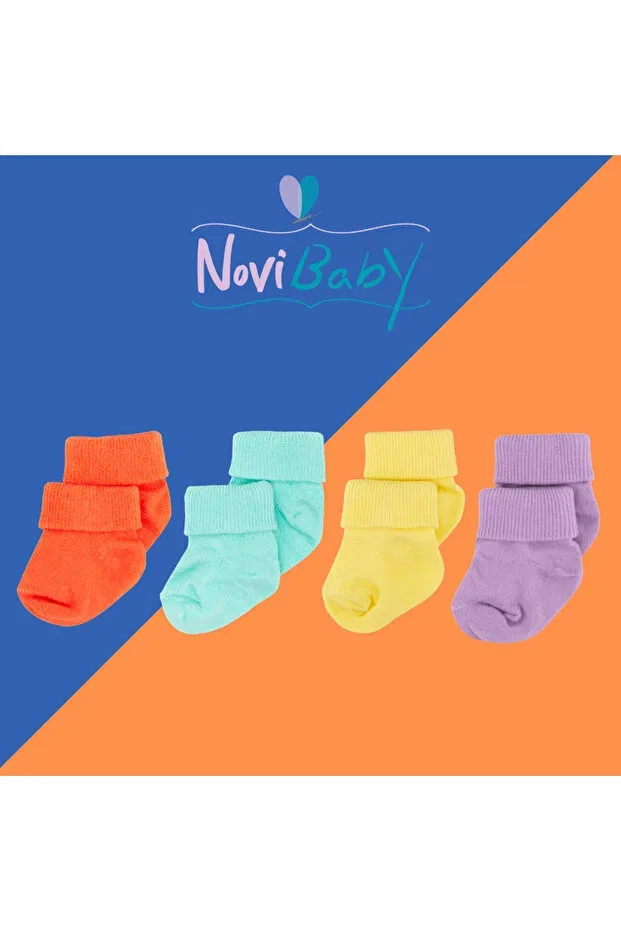 Детские носки для новорожденных бамбуковые набор 4 шт Novibaby, Multicolor — фото 2