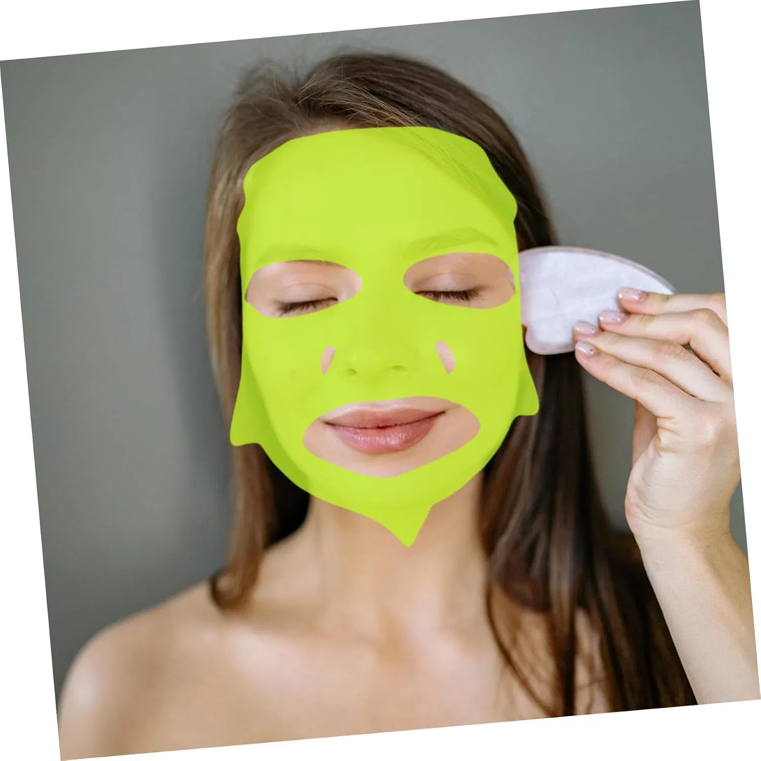 Маска для лица Silicone Face Mask Cover, OUNONA, набор 5 шт, зеленый — фото 4