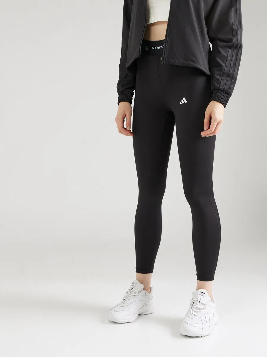 Спортивные брюки-скинни ADIDAS PERFORMANCE 'TECHFIT 7/8' черного цвета — фото 3