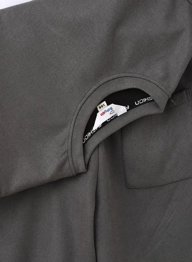 Комплект футболка и шорты хлопковый Trendy charcoal grey Babyqlo, серый — фото 3
