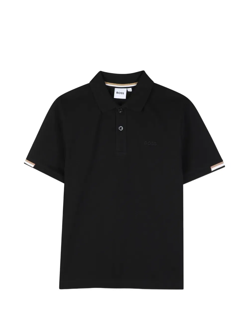 Рубашка поло с вышитым логотипом Boss Kidswear, черный