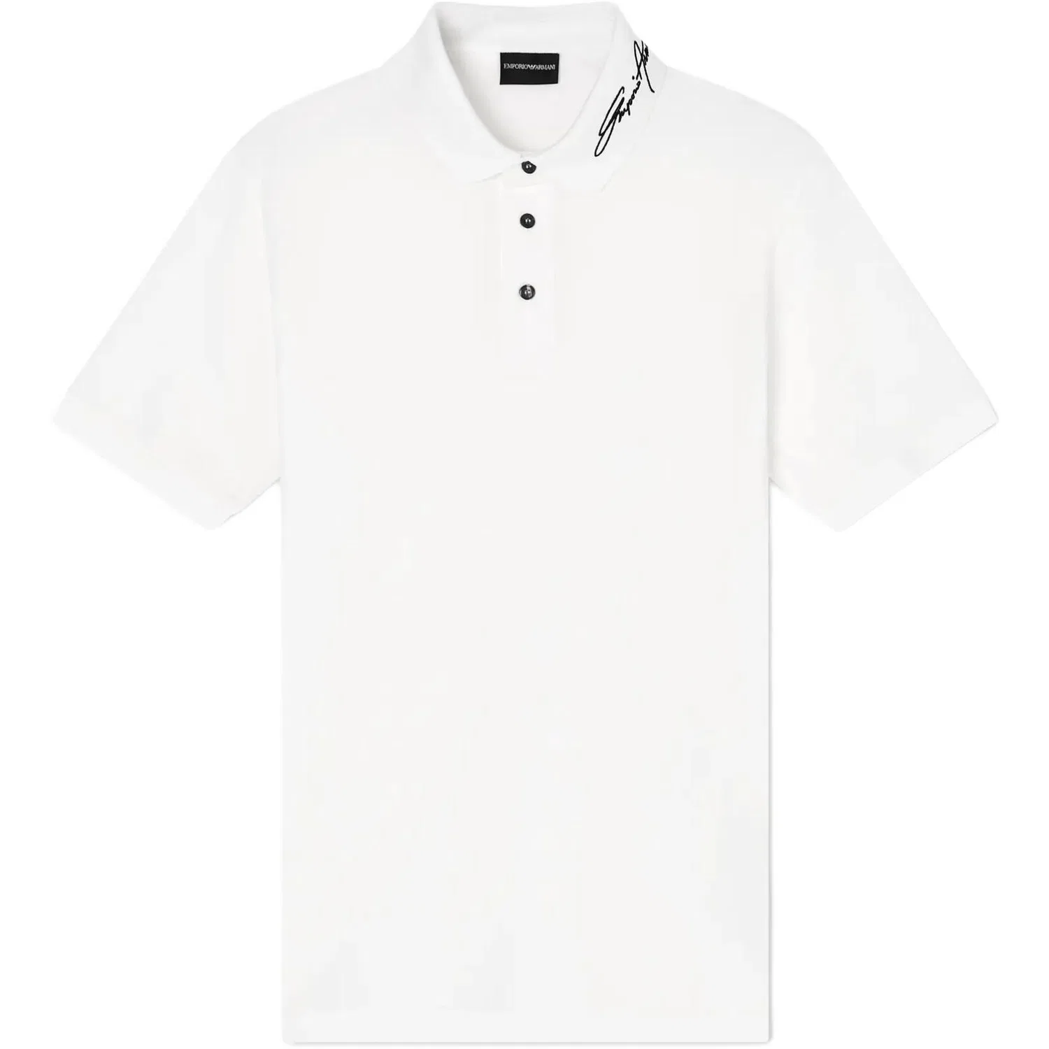Поло с фирменным воротником EMPORIO ARMANI, White