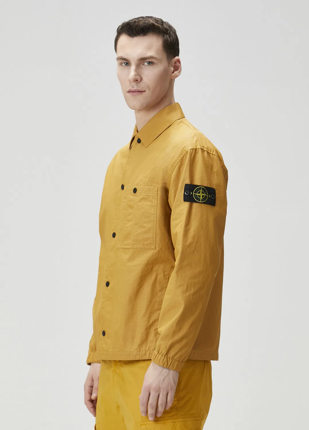 Спортивная рубашка Stone Island, желтая — фото 3