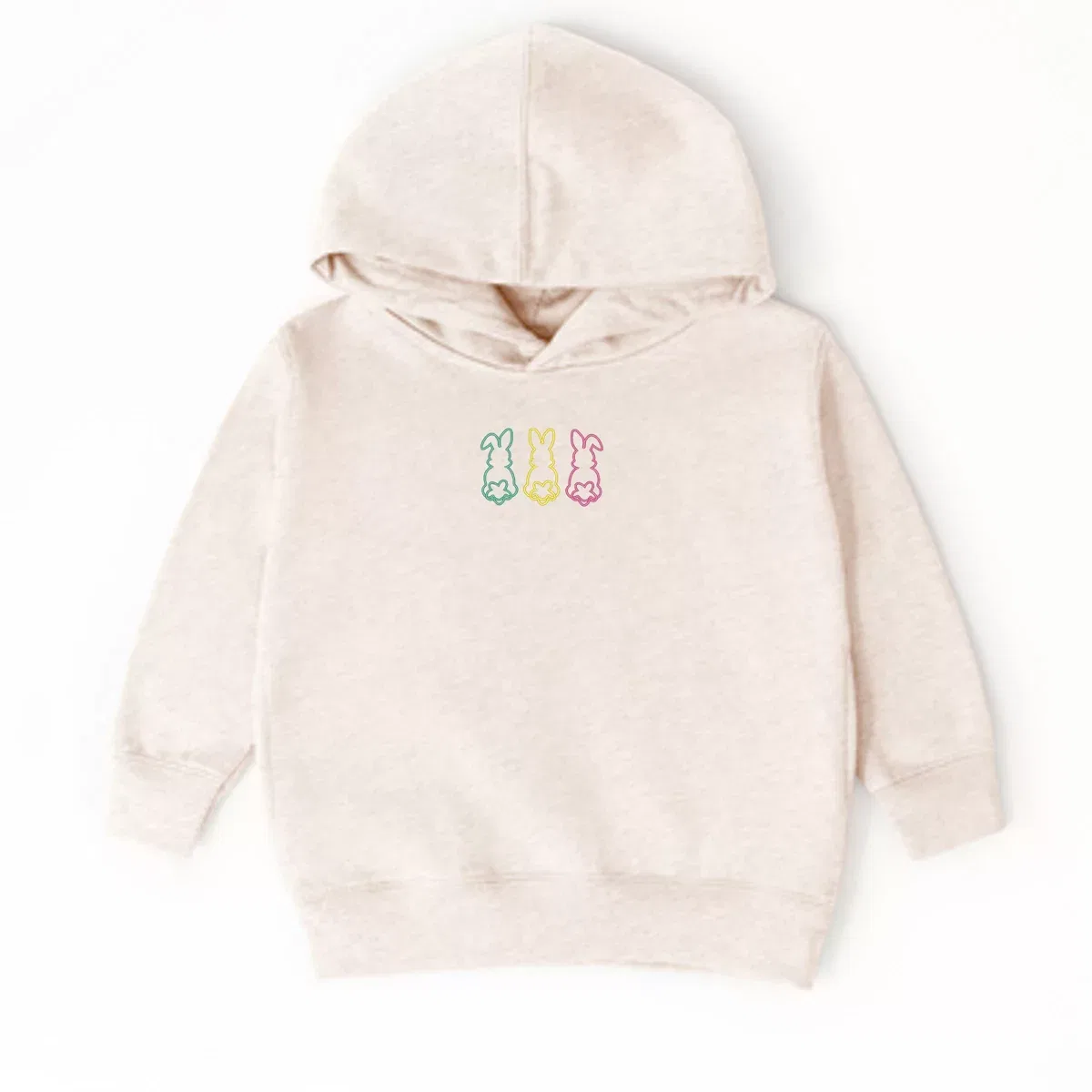 Детское худи с вышивкой Embroidered Easter Bunny Outline The Juniper Shop, Natural