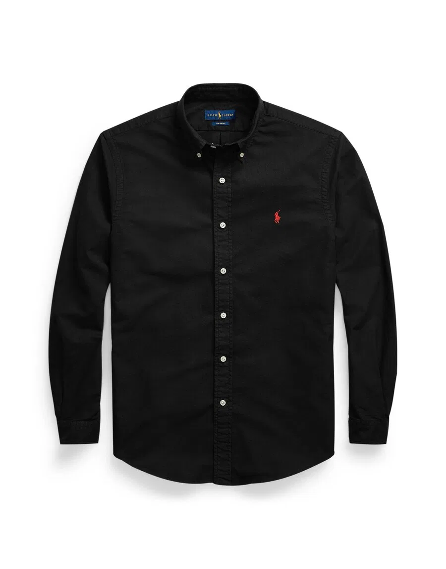 Рубашка Polo Ralph Lauren прямого кроя на пуговицах, черная