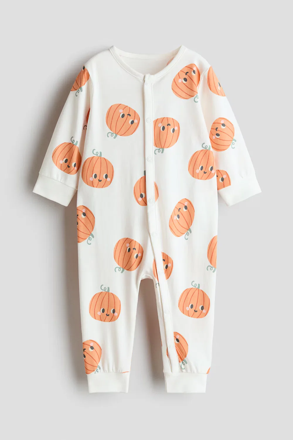 Пижама с узором H&M, Weiß/Kürbisse