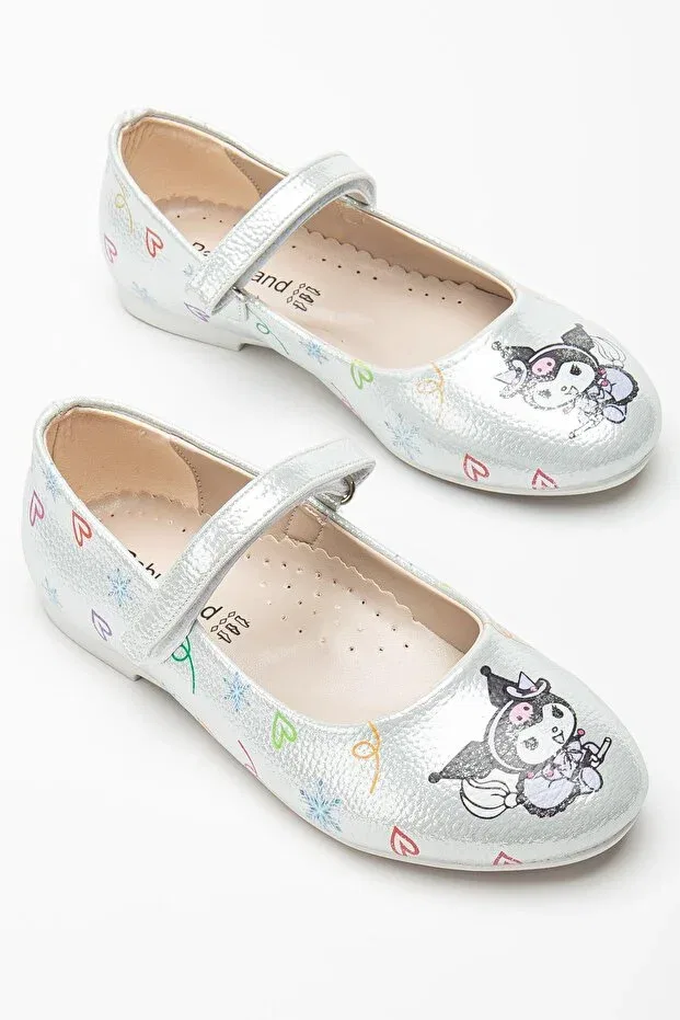Детские балетки для девочек с принтом Insole Orthopedic Girl's Kuromi Figured Ballerinas Pabuçland, Sedef — фото 2