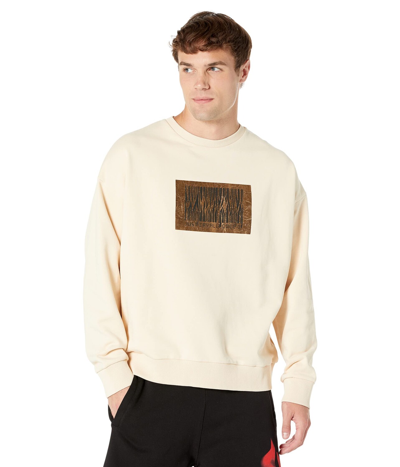

Худи Just Cavalli, Soho Crew Neck Sweatshirt with \"Just Code\"Foil Logo, Белый, Худи Just Cavalli, Soho Crew Neck Sweatshirt with \"Just Code\"Foil Logo
