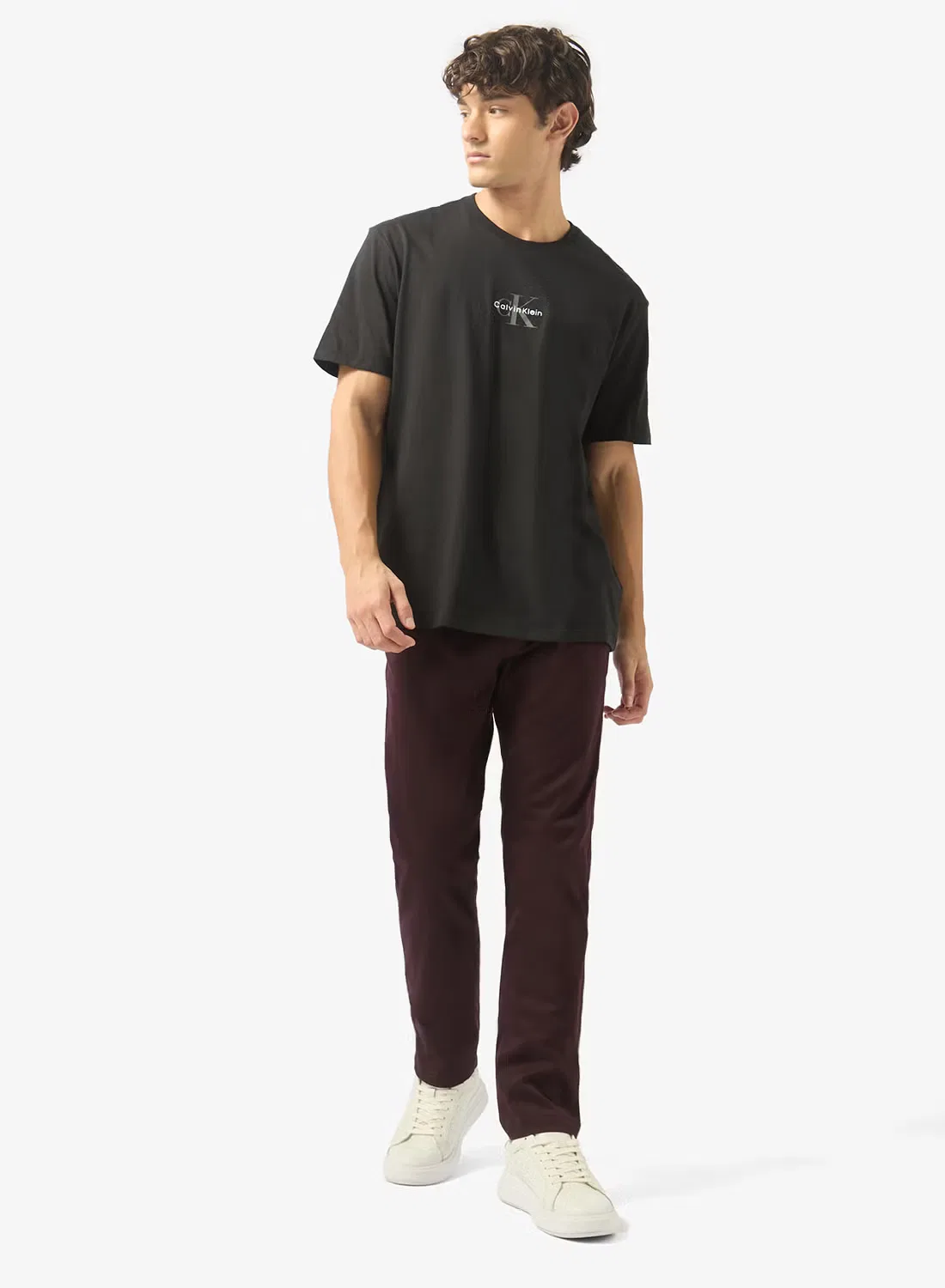 Calvin Klein Брюки зауженные хлопковые с эластаном, коричневый — фото 2