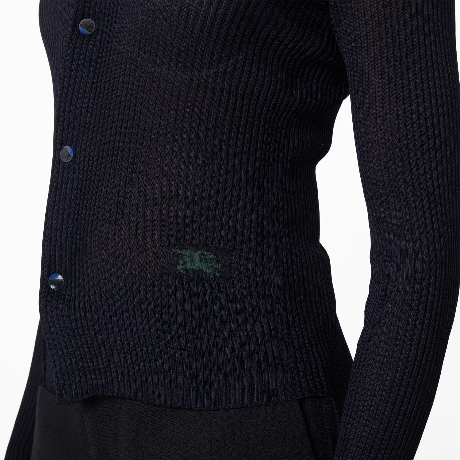 Женская рубашка из рибаны Rib Knit Shirt Burberry, Black — фото 2
