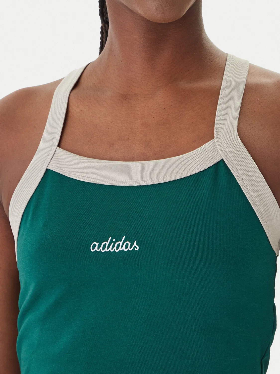 Женский топ облегающего кроя Seasonal Essentials Colorpop Adidas, зеленый — фото 4