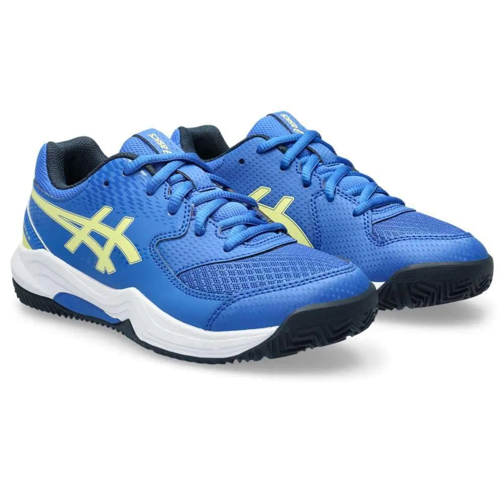 Детские кроссовки для мальчиков с поддержкой Gel Dedicated 8 Padel Gs ASICS, Illusion Blue Glow Yellow — фото 4