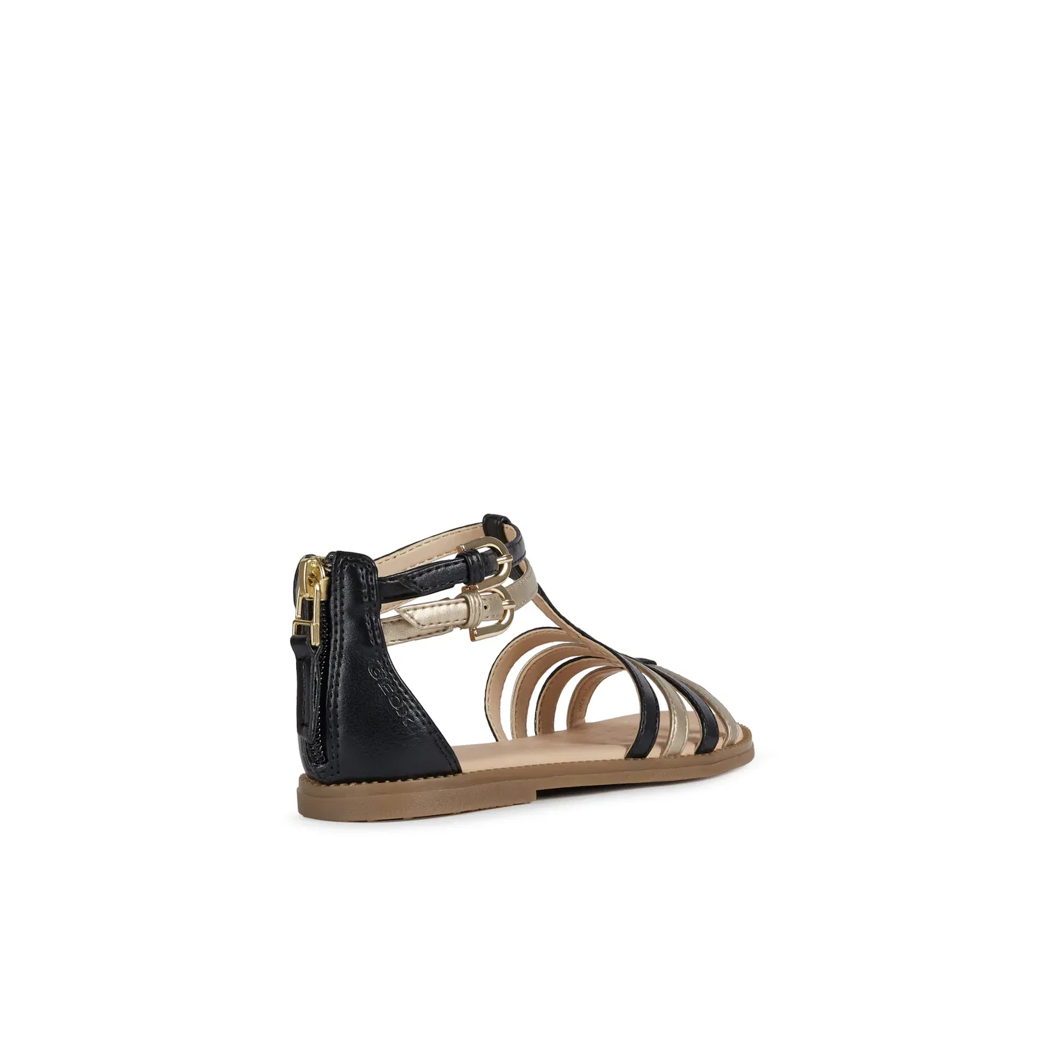 Детские босоножки на регулируемых ремешках Geox, Black/Gold — фото 4