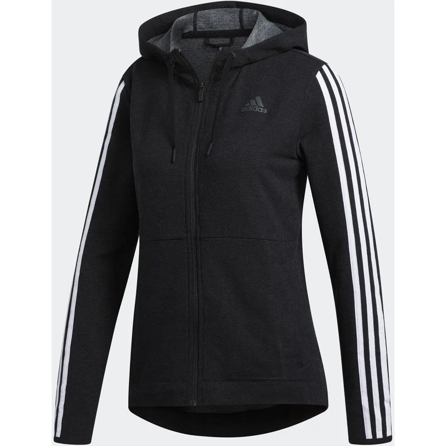 Женский худи с длинным рукавом adidas 3S Knt Fz Hoody, Черный