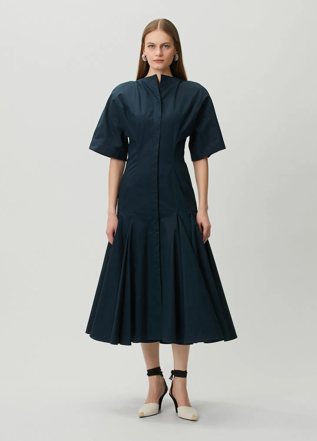 Платье миди плиссе Jacquemus, dark blue