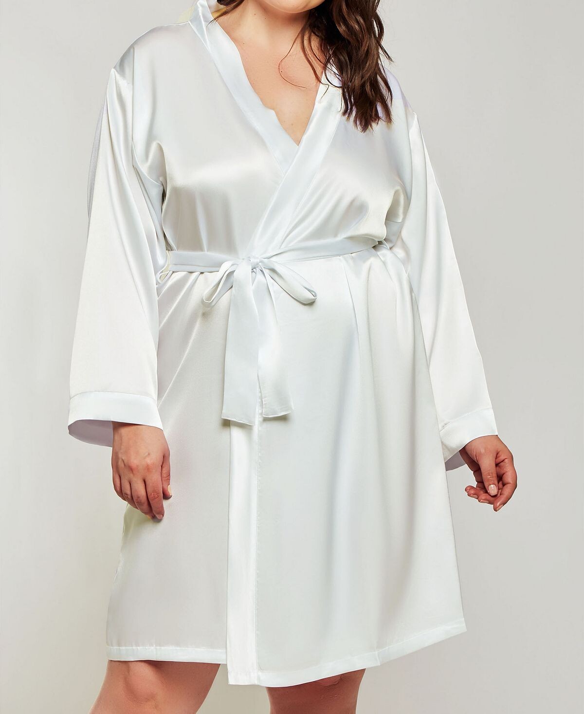 

Атласный халат marina lux iCollection, белый