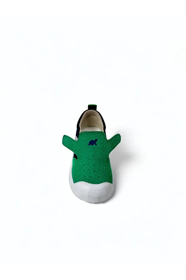 Детские повседневные туфли на липучке с ортопедической стелькой Sthapy, Navy Blue - Green — фото 2