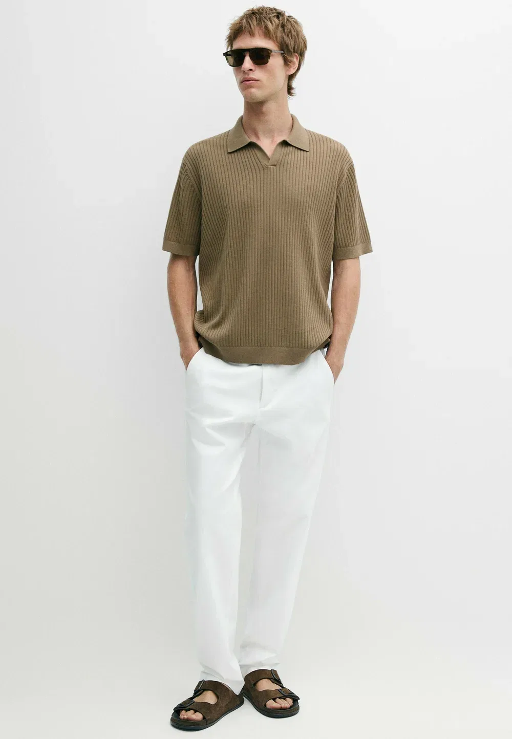 Рубашка поло Massimo Dutti, Khaki — фото 2