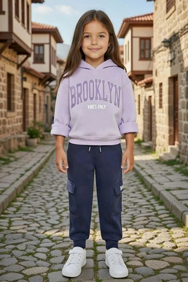 Детский спортивный костюм для девочек хлопковый 3 предмета Riccotarz, Lilac