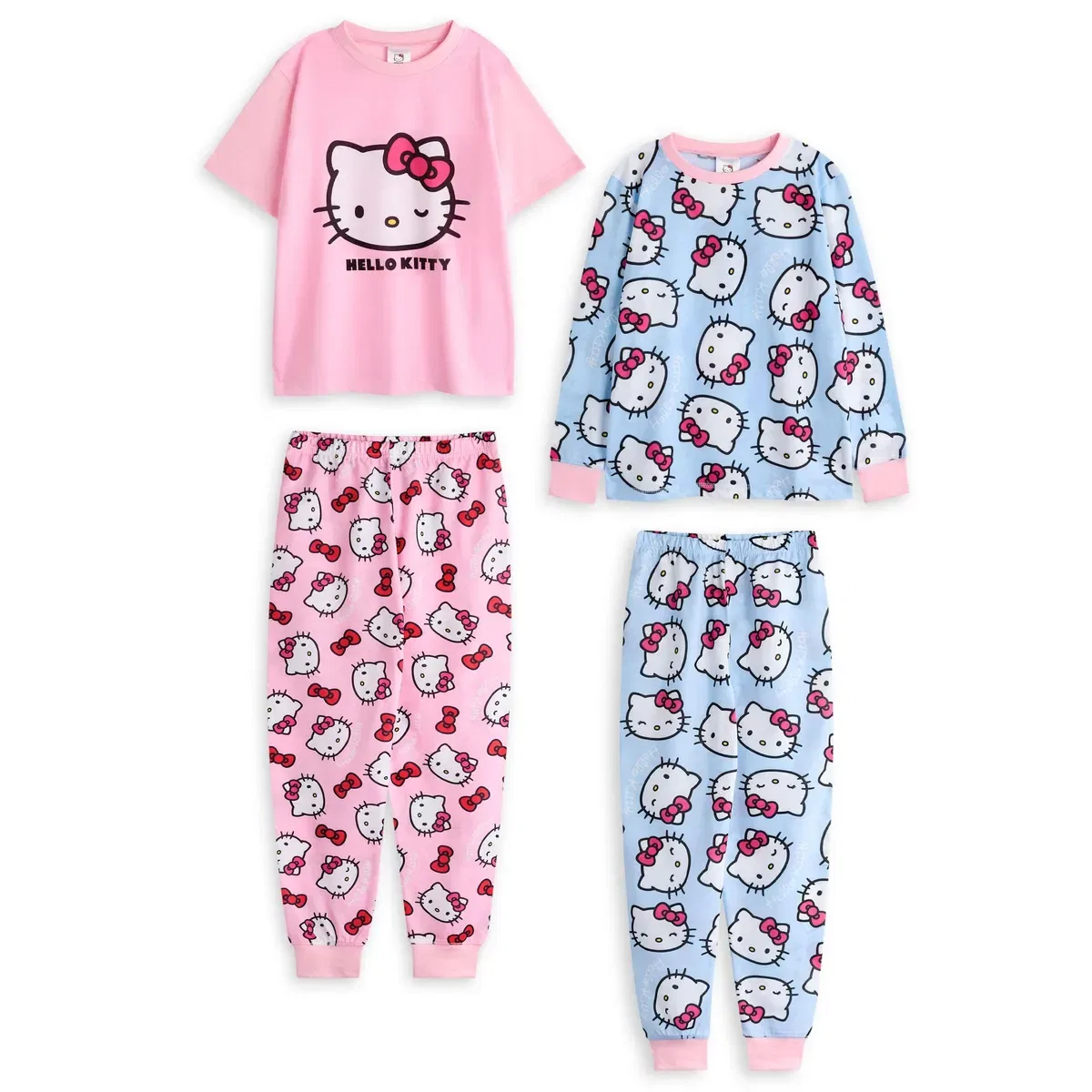 Hello Kitty Пижама с длинным рукавом и длинными штанинами, Комплект из 2 предметов, Мульти