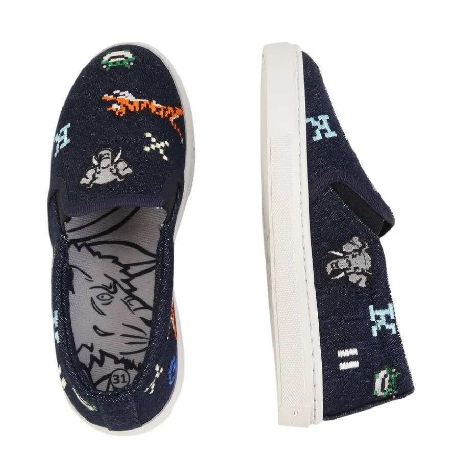 Детские кроссовки Kenzo Kids Jungle Game Pixel Canvas, синий — фото 4