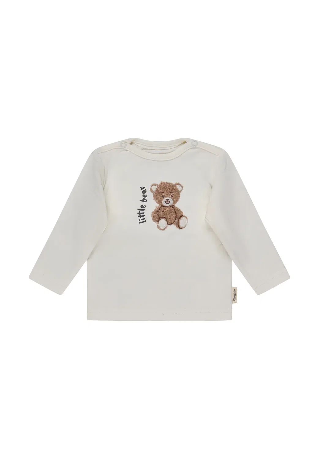 Langarmshirt bär mit knöpfen am halsausschnitt - топ с длинными рукавами Sterntaler, Ecru