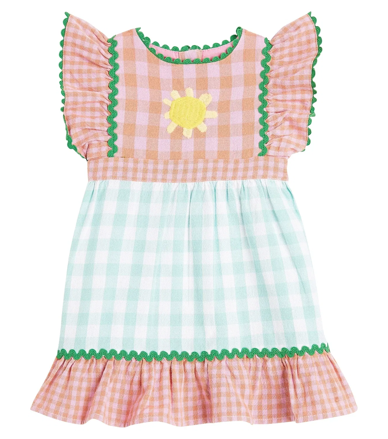 Платье хлопковое с вышивкой Stella Mccartney Kids, мультиколор