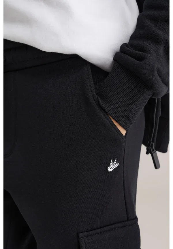 Брюки из хлопка и полиэстера Kareivisko stiliaus kelnes We Fashion, черный — фото 4