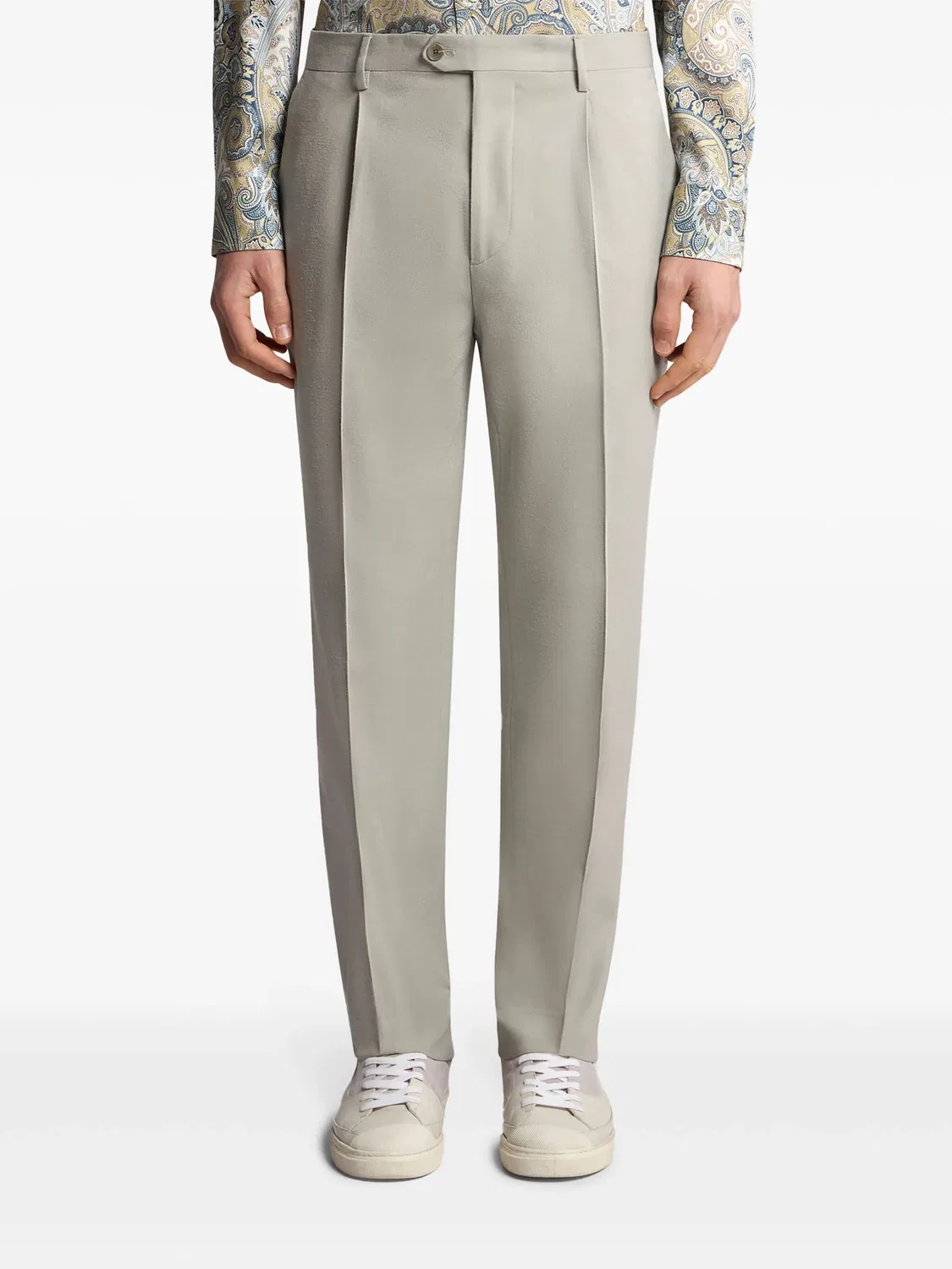 Узкие шерстяные брюки ETRO, бежевый — фото 4