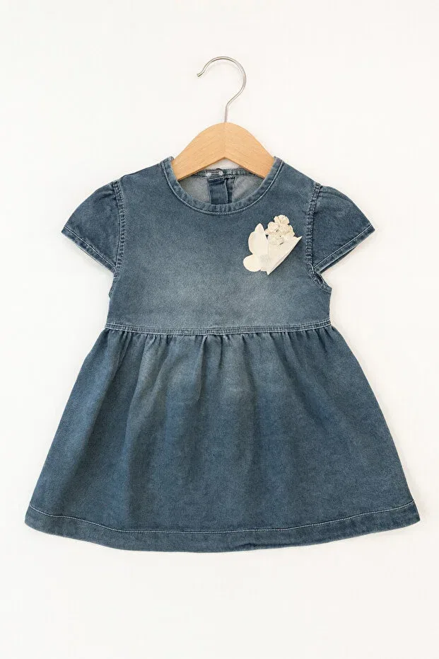 Детское платье для девочек джинсовое с принтом Baby Fou, Blue
