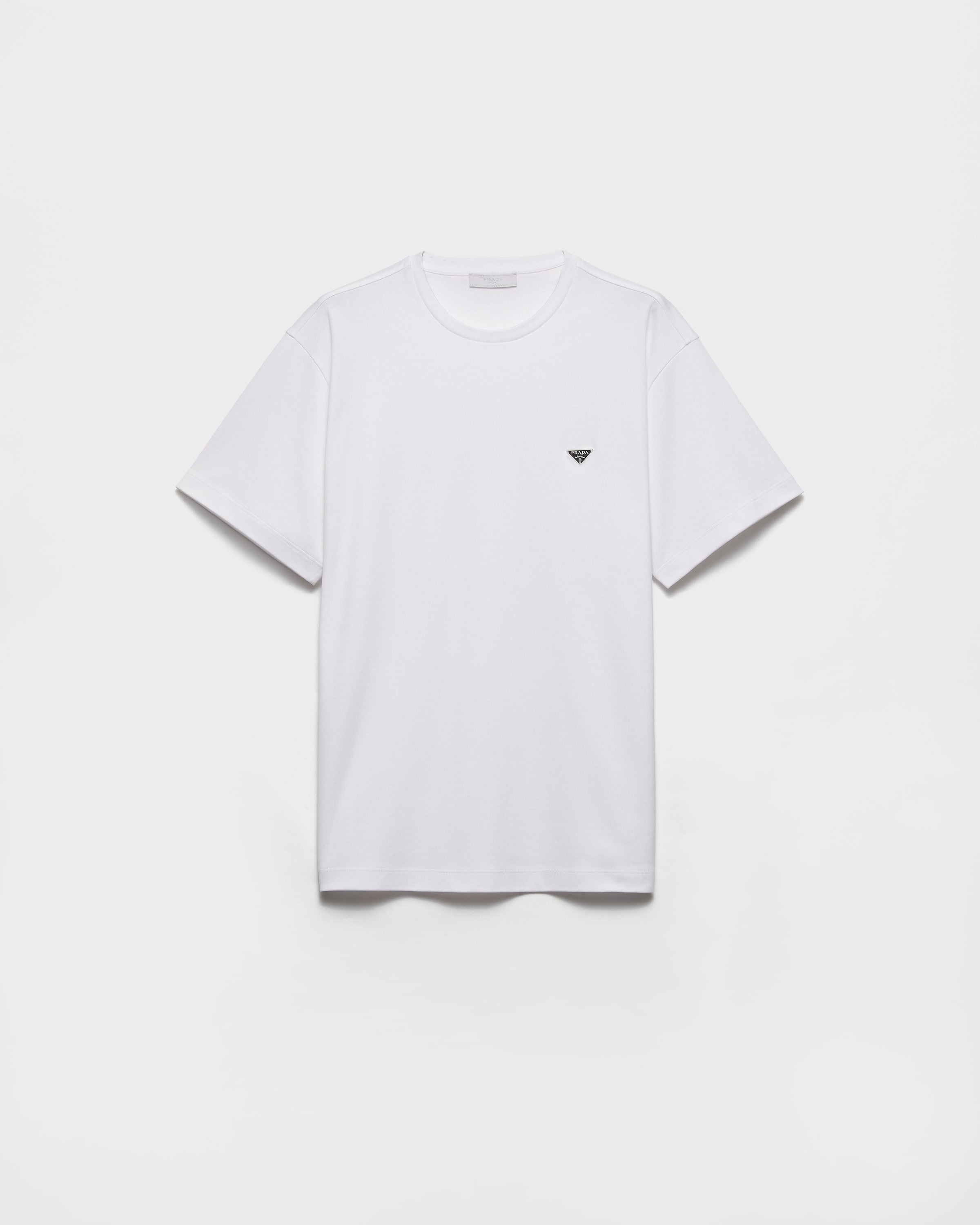 

Хлопковая футболка Prada, белая, Белый, Хлопковая футболка Prada, белая