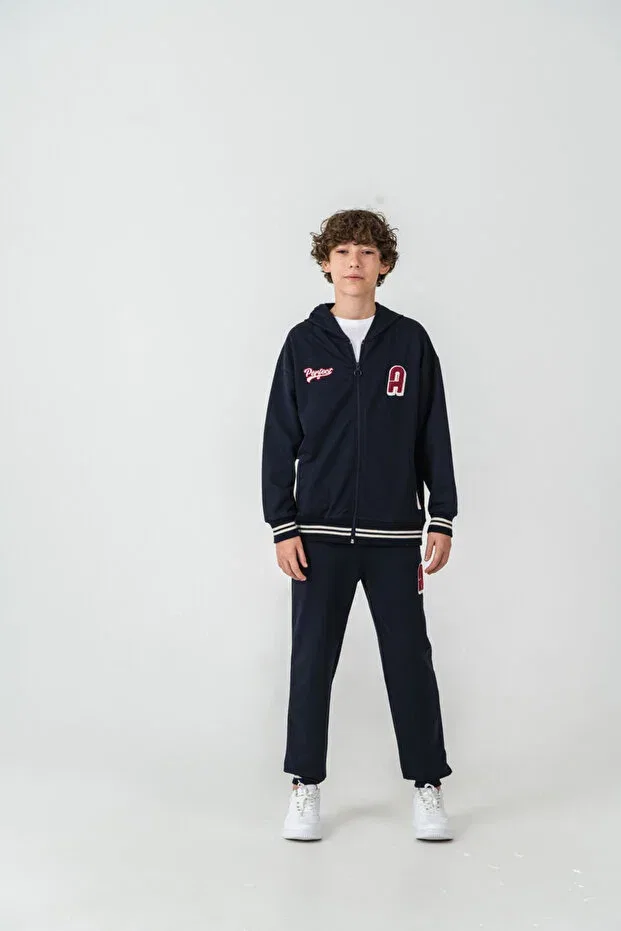 Детский спортивный комплект для мальчиков с принтом Mışıl Kids, Navy Blue — фото 3