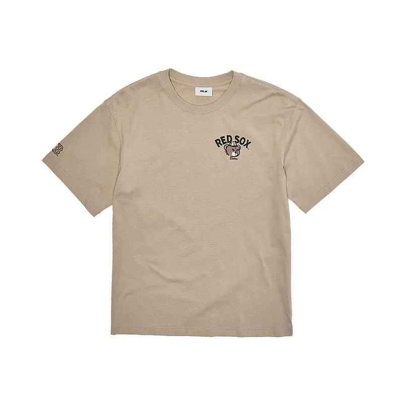 Детская футболка свободного кроя с принтом Boston Red Sox SS26 Unisex MLB, Beige Yellow