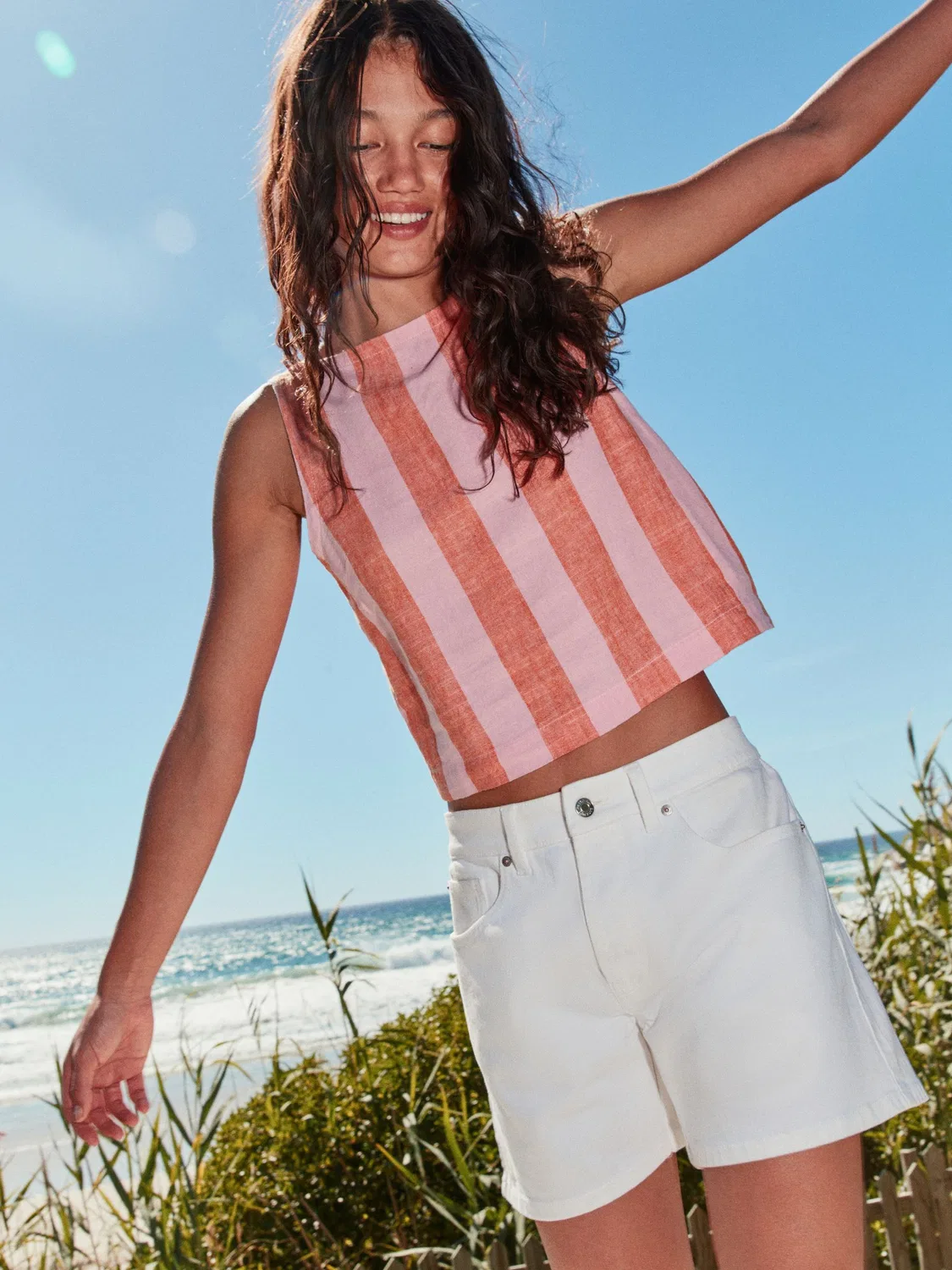 Шорты джинсовые 2 пары Mid Blue/White Next, синий/белый — фото 3