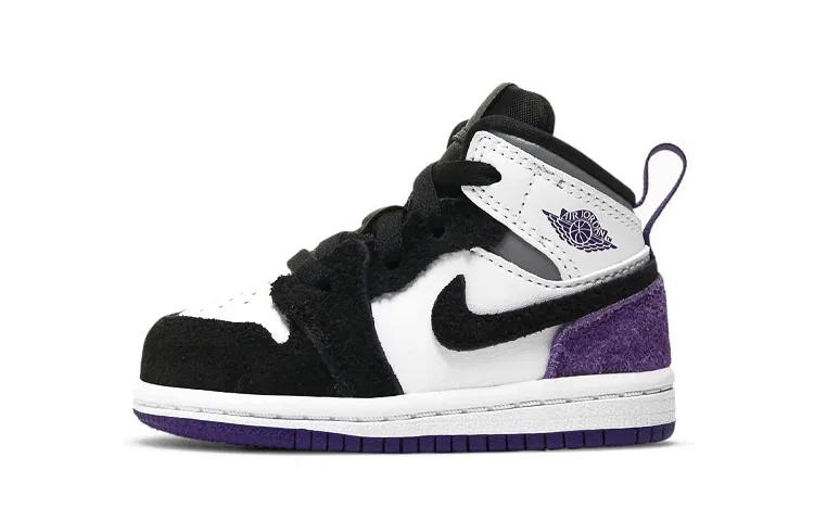 Детские кроссовки для малышей с принтом Air Jordan 1 Mid SE Purple TD, Jordan, Purple