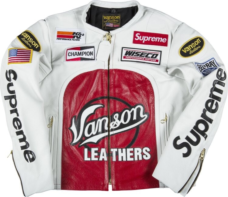 

Куртка Supreme x Vanson Leather Star Jacket 'White', белый