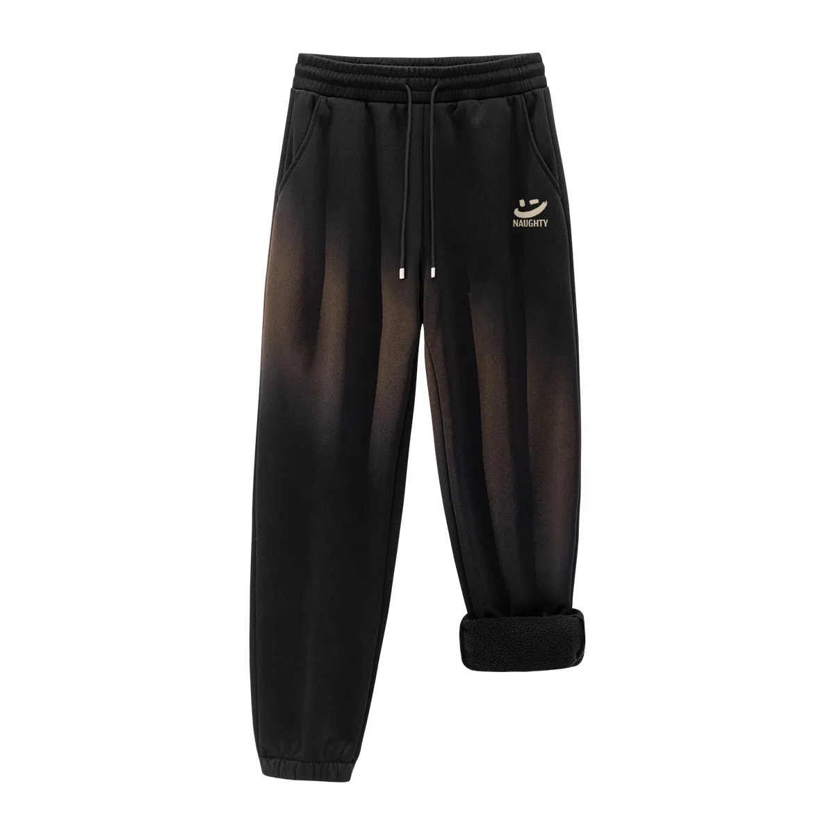 Детские утепленные спортивные штаны на флисе MINISO, Black