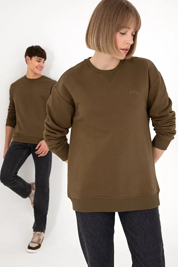 Мужские свитшот хлопковый U.S. Polo Assn., Khaki — фото 2