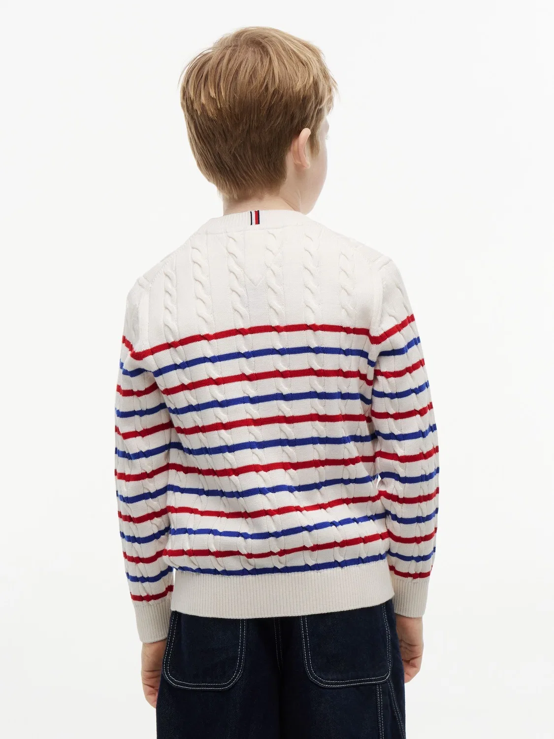 Джемпер с кабельным вязанием, Essential Tommy Hilfiger, белый — фото 4