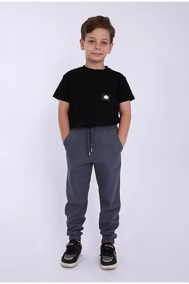 Детские брюки для девочек с эластичным поясом Myrab Denim, Anthracite