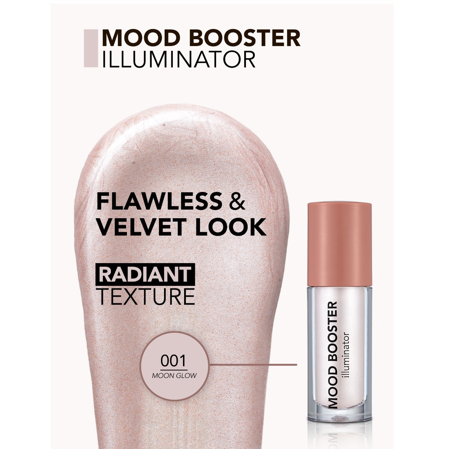 Румяна mood booster lbl-001 follow your heart Flormar, nr.1 - moon glow, объем 4 мл — фото 3