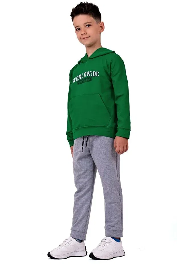 Детский спортивный костюм с вышивкой Minikadam, Green — фото 3