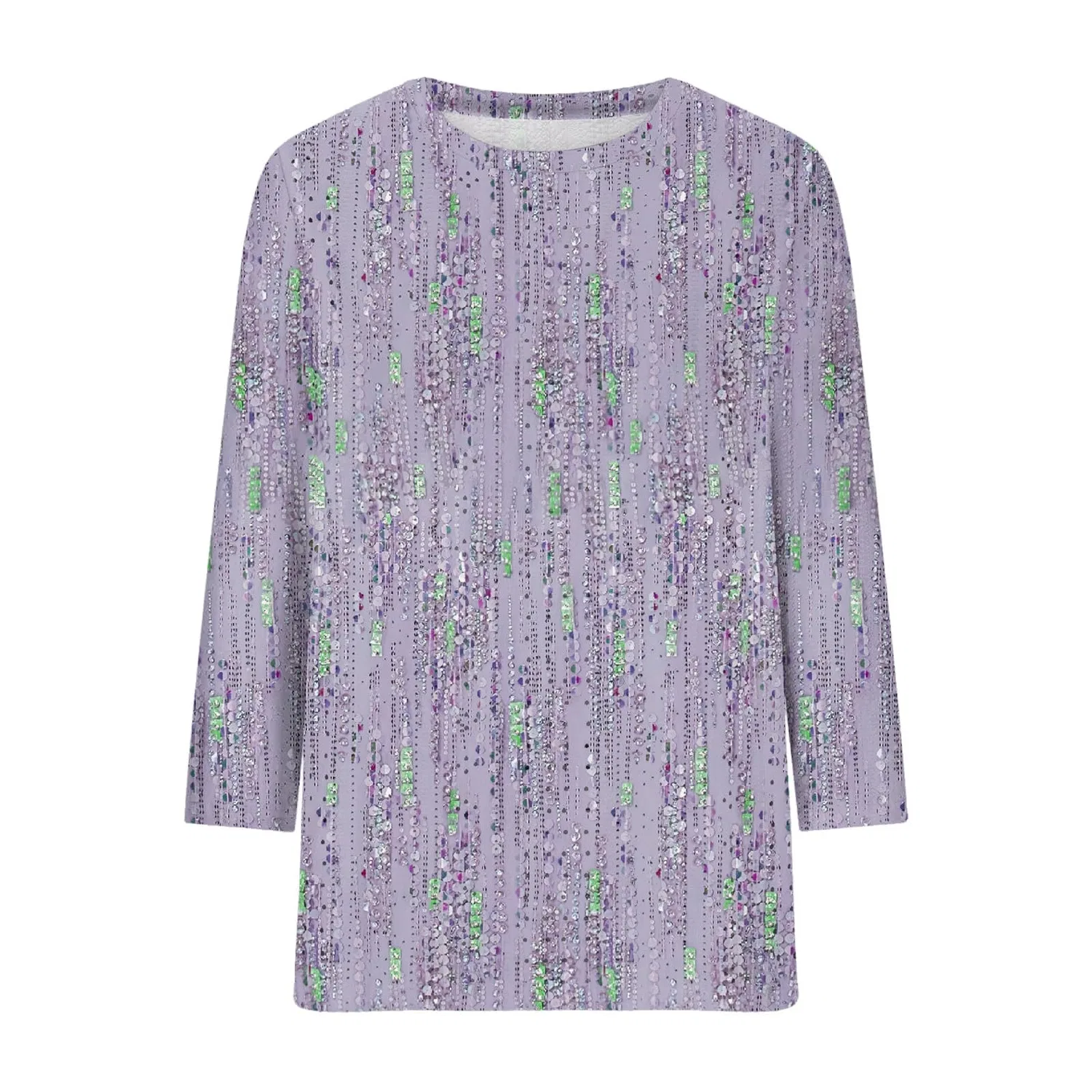 Женская блузка с принтом Plaid Shirt 3/4 Sleeves, B-violet — фото 3