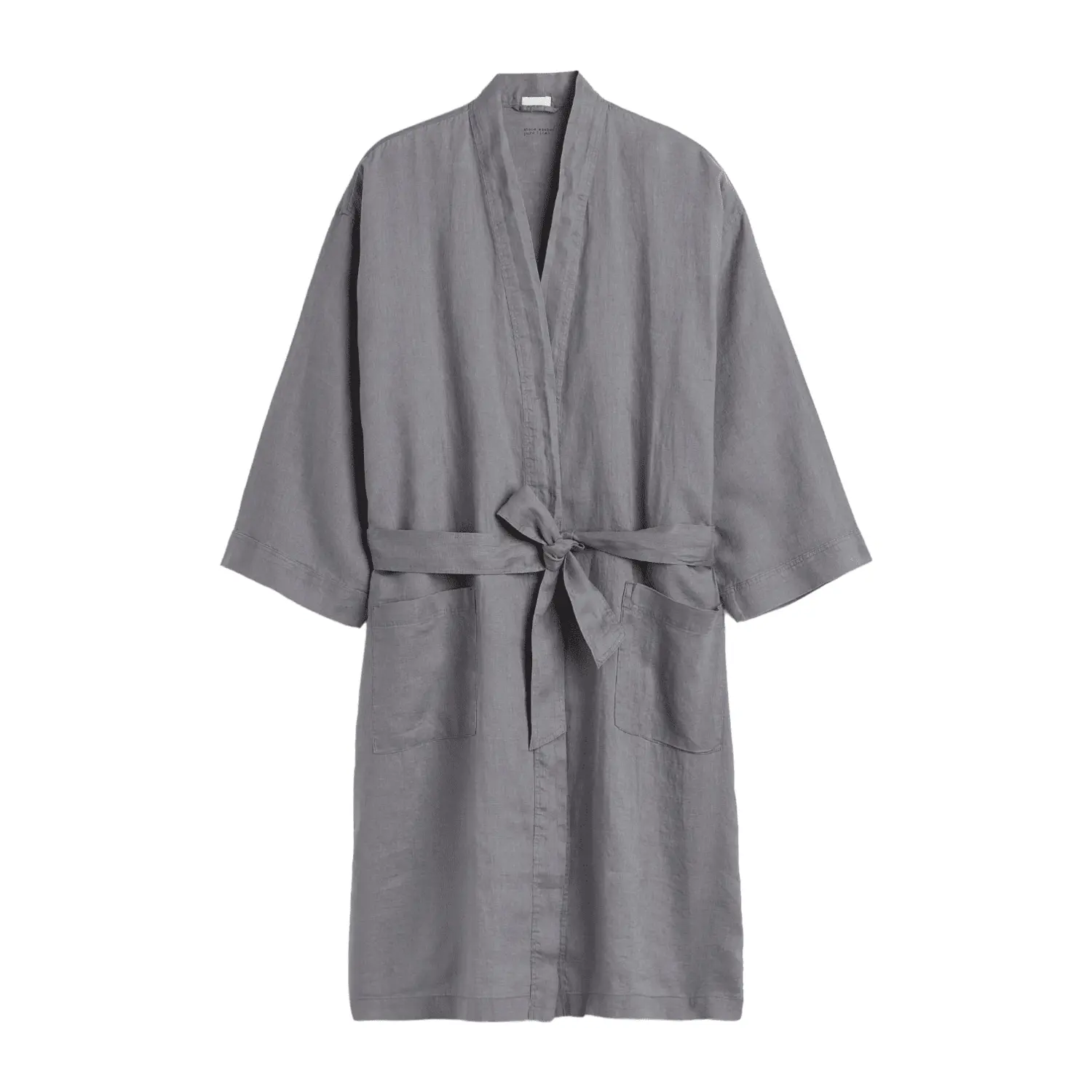 

Халат H&M Home Washed Linen, темно-серый
