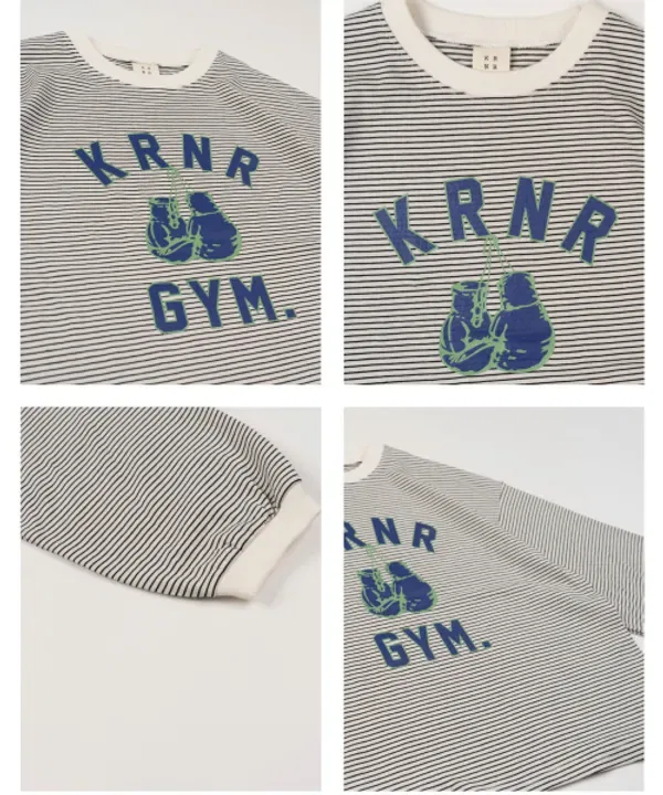 Футболка с длинным рукавом полосатая Envy Wide Fit, Krnr, айвори — фото 3